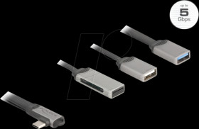 64303 2 Port USB Hub including SD and Micro SD Card Reader with USB Ty