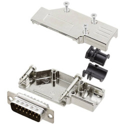 Encitech 6355-0065-02 D-Sub Pin Strip Set 15-Pin 90&#xB0; Solder Bucket