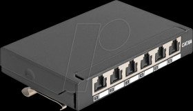 90379 Mini Desktop Patch Panel RJ45 jack 6 port Cat.6A shielded black