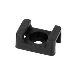 Uchwyt opaski kablowej siodełkowy przykręcany 16x11 mm otwór montażowy 3.2 mm czarny 100 szt. OR-AE-13236/100