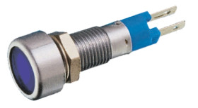 Lampka kontrolna do montażu panelowego 24 → 28V, niebieska 8mm LED Chrom Signal Construct