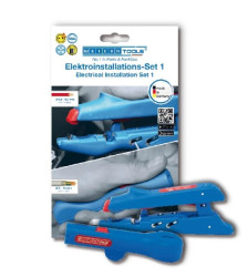 Ściągacz izolacji 0,5-6 mm² z zaciskarką do tulejek + nóż do kabli 8-13 mm / WEICON Electrical Installation Set 1 / 52881001