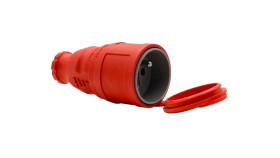 Gniazdo Gumowe Nova 230V 16A Ip44 Czerwone