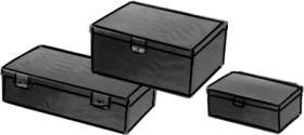 Storage box, without drawers, black, (L x W x D) 221 x 121 x 55 mm, V20-33-6-10