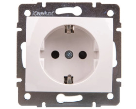 DOMO Gniazdo pojedyncze Schuko ochrona styków śrubowe 16A 250V biały 011240102 24733