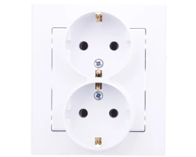 SONATA Gniazdo podwójne z/u Schuko białe GP-2RS/00