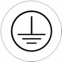 Label grounding symbol, symbol: GND, Ø 16 mm, plastic, 084.62-7-16-A3/20, package with 20 pieces