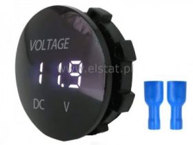 Woltomierz biały LED; 5-48V; wyłącznik; hermetyk