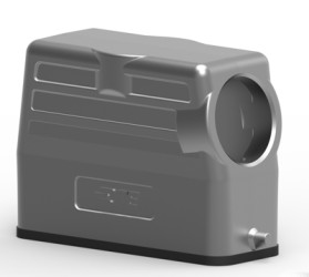 Grommet housing, size HA16, die-cast aluminum, M25, angled, clip locking, IP65, T1319160125-000