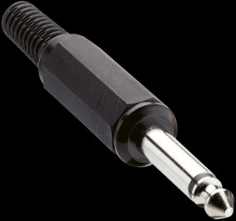 10416 Jack plug, 6.35 mm, mono, with anti-kink protection