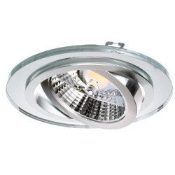 Oprawa szklana GLASSO-O-S-111 okrągła srebrna wpuszczana do żarówek o średnicy 111mm ES111 AR111 QR111