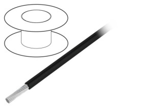 3051 BK001 Przewód na rolce o długości 305m linka Cu, 300V PVCczarny 22 AWG