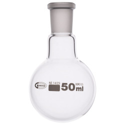 Glassco Jointed Round Bottom Glass Flask with Short Neck 50ml, 14/23 Pack of 10