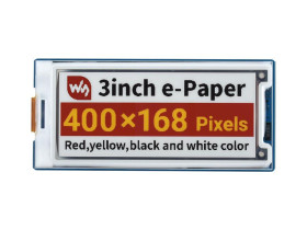 Waveshare 3inch E-Paper Module (G), 400 × 168, Red/Yellow/Black/White