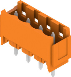 Pin header, 4 pole, pitch 5.08 mm, straight, orange, 2496210000