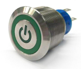 Nasadka przełącznika Chwilowy SPDT średnica wycięcia 22.2mm, montaż panelowy RS PRO