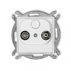 MINI Gniazdo antenowe RTV przelotowe 12dB biały MG12P