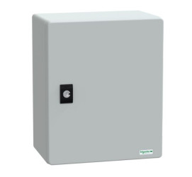 Szafka ścienna rozdzielcza 308 mm 255 mm 160mm PET Schneider Electric, z drzwiami zwykłymi RAL 7035