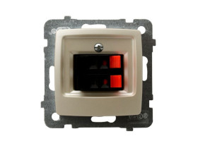 KARO Gniazdo głośnikowe podwójne przyłączalnośc przewodów 0,75mm2 ecru perłowy GG-2S/m/42 OSPEL