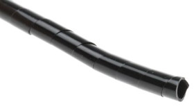 Opaska spiralna, Ø , Ø Maximum of 6mm, -50 → +50 C, materiał: Polietylen, kolor: Czarny, RS PRO