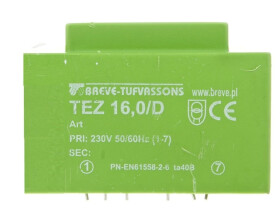 Transformator 1-fazowy TEZ 16,0/D 230/18V /do druku/ 16018-9989