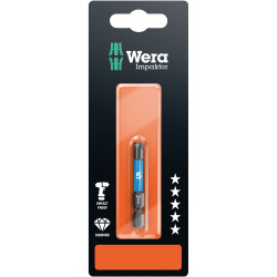Wera 05073945001 840/4 Impaktor Diamond Bits for Hex-Plus Socket Screws, SW5