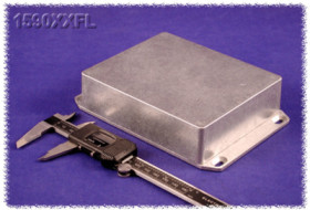 Die-cast aluminum RF enclosure, (L x W x H) 114 x 81 x 41 mm, yellow, IP54, 1590TRPBYL