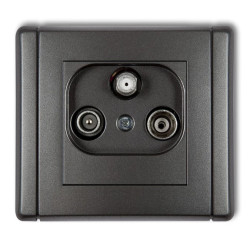 FLEXI Gniazdo antenowe RTV-SAT końcowe multimedialne (Internet) grafitowy 11FGM