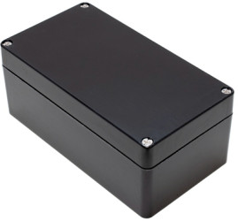 Polyester enclosure, (L x W x H) 220 x 120 x 90 mm, black (RAL 9005), IP66, 1590ZGRP123BK