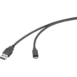 Renkforce RF-6830430 USB cable USB 2.0 USB-A plug 1m Black