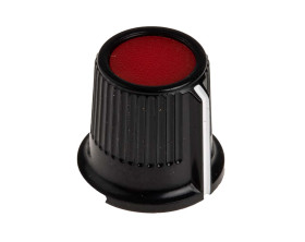 Pokrętło potencjometru oś: 6.35mm średnica: 16.2mm Okrągłe Plastik Czarny, czerwony RS PRO