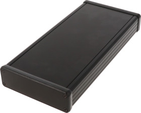 Aluminum enclosure, (L x W x H) 220 x 103 x 31 mm, black (RAL 9005), IP54, 1455L2201BK