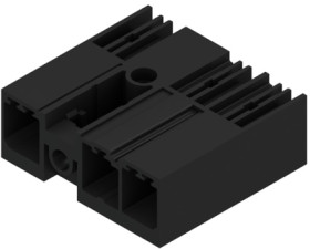 Pin header, 3 pole, pitch 7.62 mm, angled, black, 1156550000