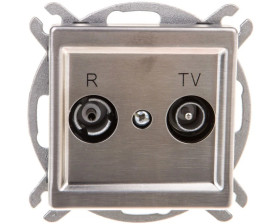 SONATA Gniazdo antenowe RTV przelotowe 10dB stal inox GPA-10RMP/m/37