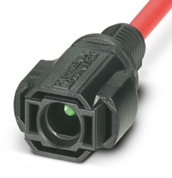 PV connection cable, 130 mm, plug, 1 pole straight to open end, 6.0 mm², 1805180