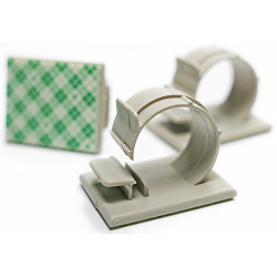 Clamp, max. bundle Ø 16 mm, PA, light gray, self-adhesive, (L x W x H) 34.7 x 30.3 x 20.7 mm, BYB-5-12H4108