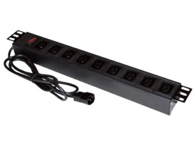 Listwa zasilająca rack 19 cali PDU gniazdo 9 x IEC320 C13 wtyk IEC320 C14