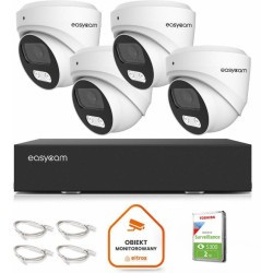 Zestaw do monitoringu IP Easycam 4 kamery z POE EC-IP-D5MP30DL-W 5MPx