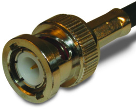 BNC plug 50 Ω, RG-58, RG-141, LMR-195, Belden 7806A, Belden 9311, crimp connection, straight, 112116