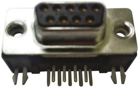 Złącze D-Sub 9-pinowe Żeński Kąt Proste Przewlekany raster 2.84mm