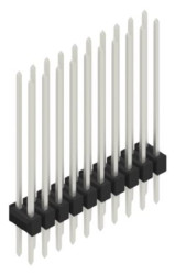 Pin header, 20 pole, pitch 2.54 mm, straight, black, 10053746