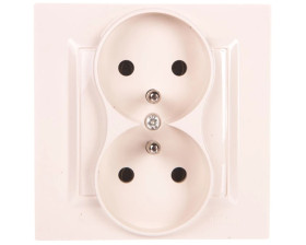 Simon 10 Gniazdo podwójne z/u MONOBLOCK 16A, 250V krem CGZ2/41