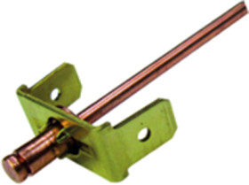 Flat plug ground terminal, 2 pole, 6.3 x 0.8 mm, uninsulated, angled, RIVZN 263