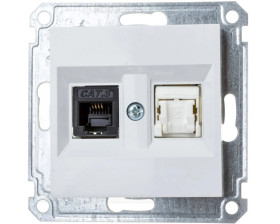 Lumina Gniazdo teleinformatyczne RJ11/12 + RJ45 białe WL2210