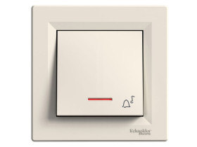 ASFORA Wyłącznik zwierny przycisk "dzwonek" z podświetleniem kremowy z ramką EPH1700123 SCHNEIDER ELECTRIC