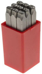 Zestaw wybijaków cyfr, H 4mm, 9-szt., (0 → 8), RS PRO