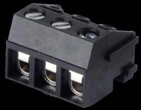 RND 205-00211 Pluggable screw terminal - 3-pole, contact spacing 5 mm, 0°/90°
