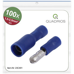 Quadrios 23C491 Bullet Connector 1.5-2.5mm&#xB2; Blue 100pcs Inc. Plugs/Sockets