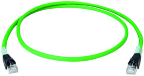 Patch cable, RJ45 plug, straight to RJ45 plug, straight, Cat 6A, S/FTP, PUR, 1 m, green, 100017307