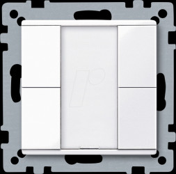 617225 Push-button, 2-gang plus, active white glossy